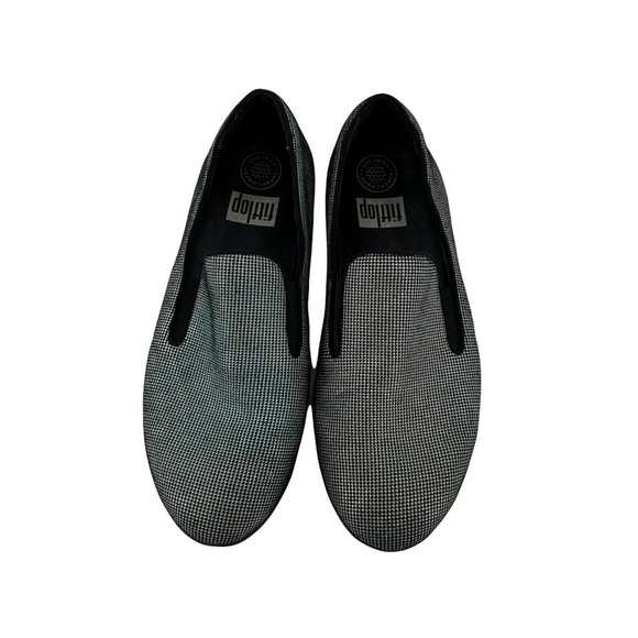 Fitflop Black Superskate Houndstooth Slip-On Loafers Size 7.5 Women’s - Picture 3 of 9